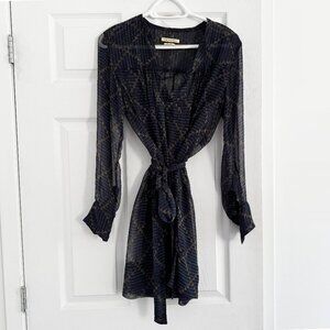 Isabel Marant Etoile "Bertha" Silk Chiffon Dress in Navy, size 36
